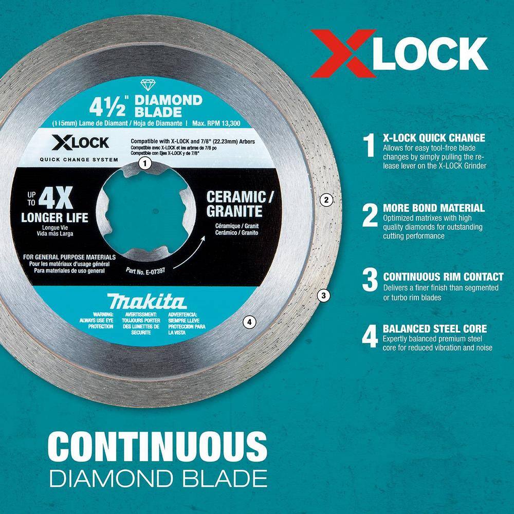 Makita X-LOCK 4-12 in. Diamond Blade Variety Pack for Masonry Cutting (3-Pieces) E-12647