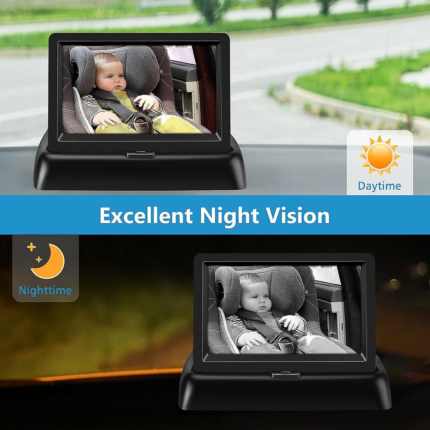 Baby Car Mirror， Baby Car Mirror For Back Seat Rear Facing，night Vision Function Car Mirror Display， Safety Car Seat Mirror Camera Monitored Mirror