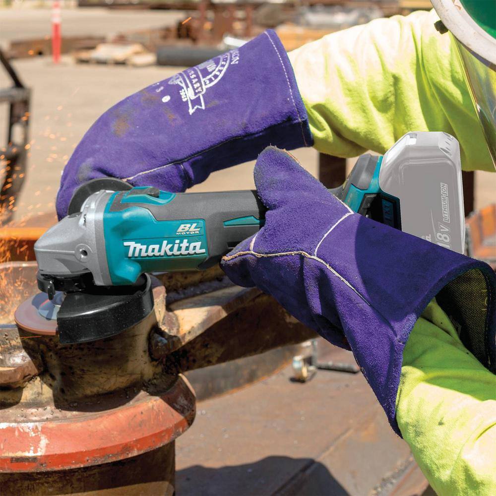 Makita 18V LXT Lithium-Ion Brushless Cordless 4-12 in.5 in. Cut-OffAngle Grinder (Tool-Only) XAG04Z