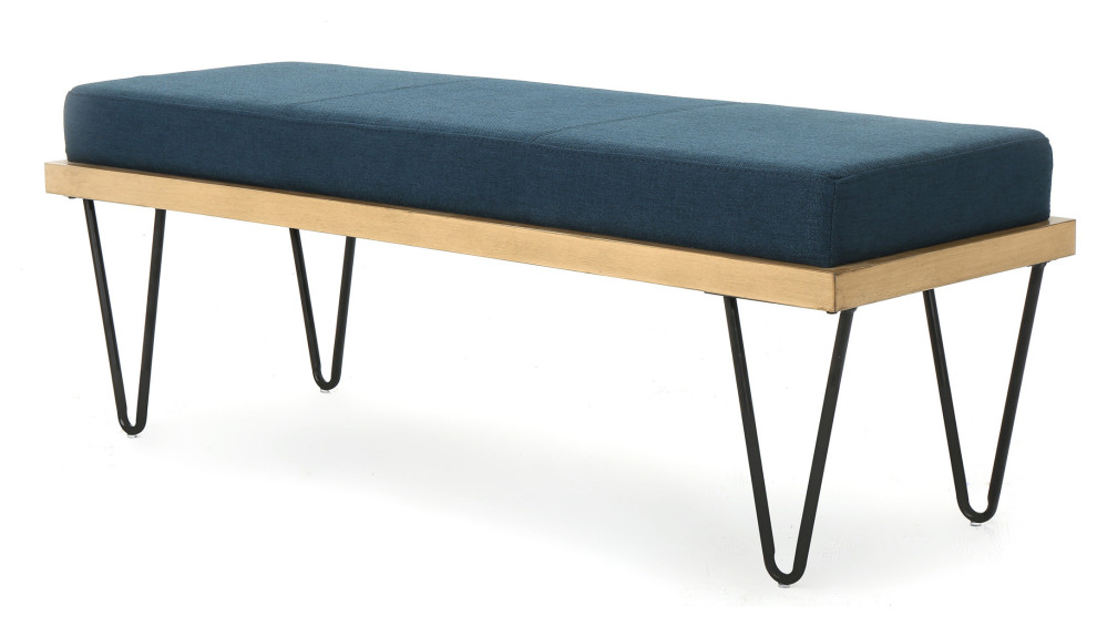 GDF Studio Elaina Industrial Modern Fabric Bench   Midcentury   Upholstered Benches   by GDFStudio  Houzz