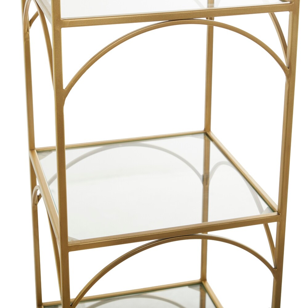 Gold Metal 5 Shelves Shelving Unit   56 x 14 x 14