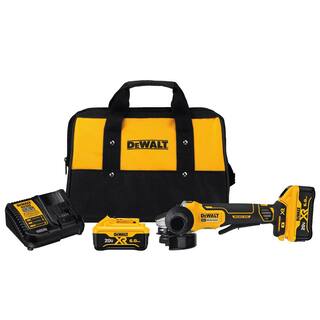 DW 20V MAX XR Cordless Brushless 4.5 in. Paddle Switch Small Angle Grinder with (2) 20V 6.0Ah Batteries DCG413R2