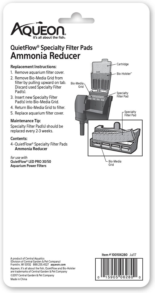 Aqueon QuietFlow Specialty 30/50 Ammonia Reducing Filter Pad