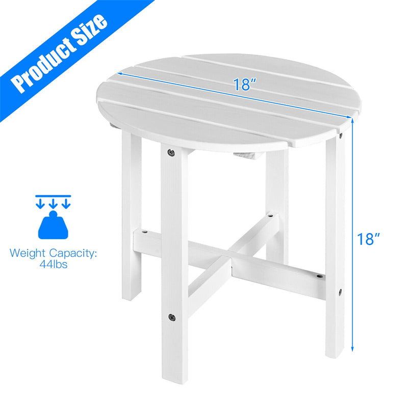 18¡¯¡¯ Outdoor Round Bistro Side Table Wood Slat End Table for Garden