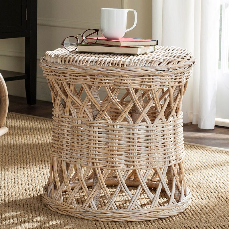 Safavieh Desta Wicker Round End Table