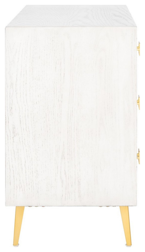 Gina 3 Drawer Chest  Whitewash/Gold   Midcentury   Accent Chests And Cabinets   by Rustic Home Furniture Deco  Houzz