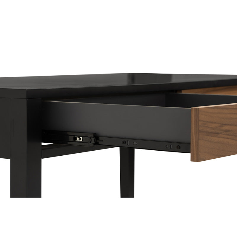 CONALL Study Desk 120cm - Walnut & Black