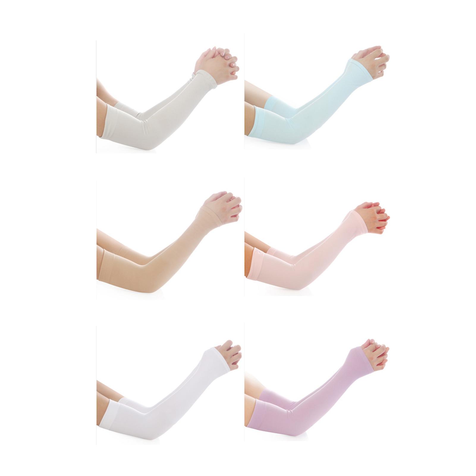 Ice Silk Sunscreen Sleeves Summer Ice Sleeves Cooling Arm Sleeves For Men Women Outdoors Activity Drivingrandom Color Fingerless