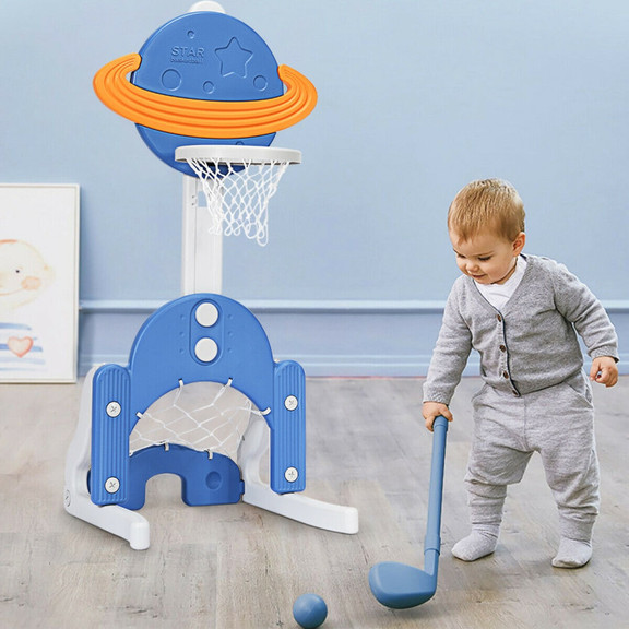 Costway 75086941 3 in 1 Kids Basketball Hoop Set w...