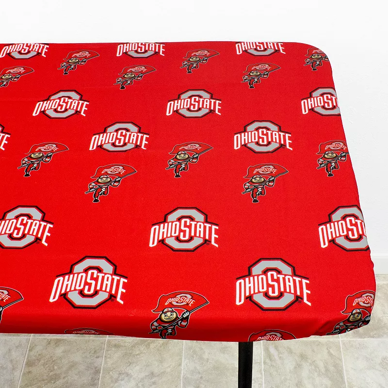 NCAA Ohio State Buckeyes Tailgate Fitted Tablecloth， 72 x 30