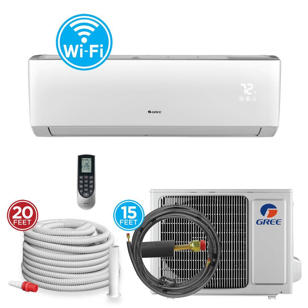 GREE LIVO 30000 BTU 2.5 Ton 18 SEER Smart Home Wi-Fi Ductless Mini Split Air Conditioner with Heat Pump - 230208V LIVV30HP230V1AK