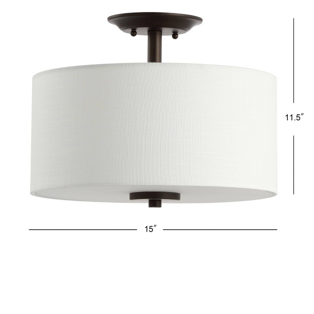 Metal Marc Semi Flush Mount includes Energy Efficient Light Bulb Black Jonathan Y