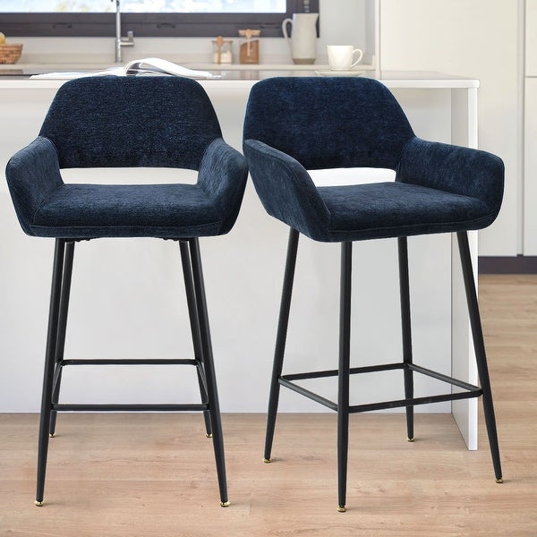 KOSSMAI Set of 2 Counter Bar Stools With Arms