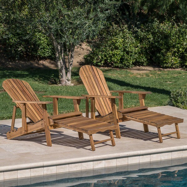 Hayle Reclining Wood Adirondack Chair (Set of 2) by Christopher Knight Home