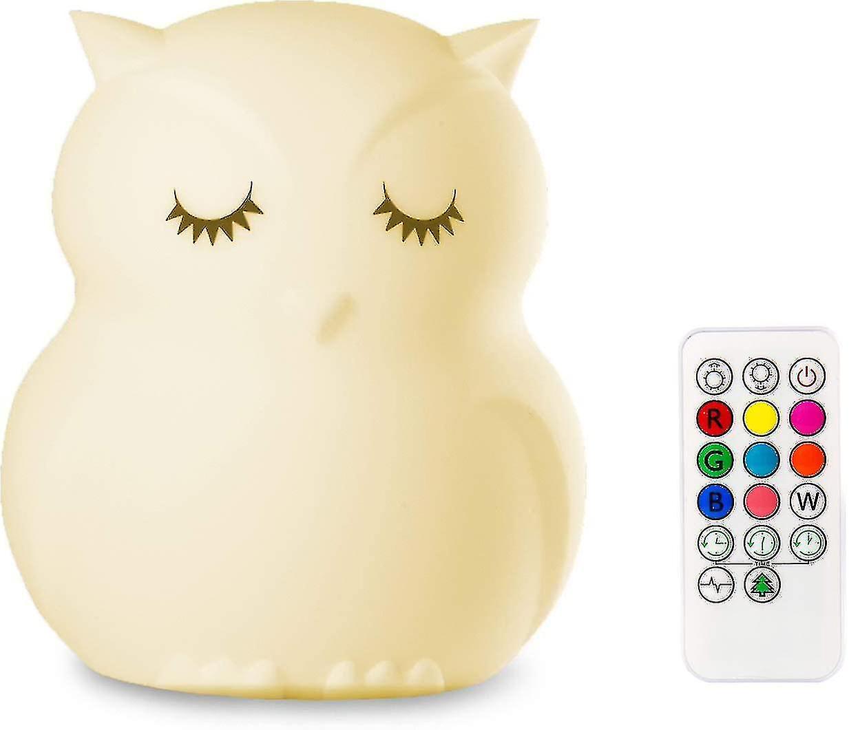 Owl Night Light For Kids Baby Silicone Night Light Led Nursery Lamp Dimmable Baby Night Light With Touch Sensor Remote Control Rechargeable 9 Colors，s