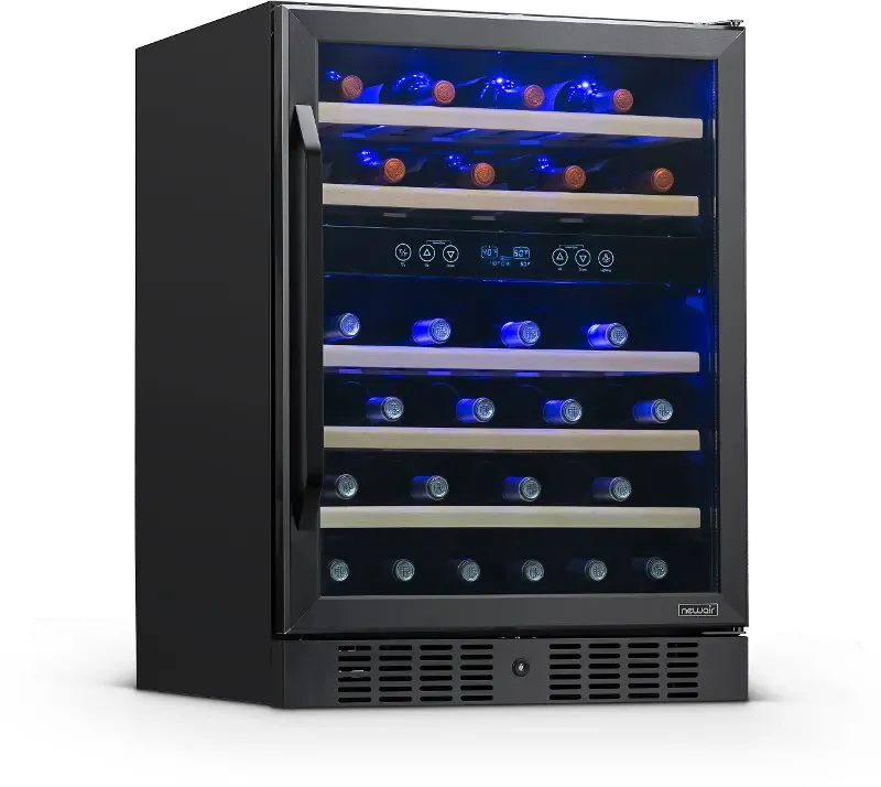 NewAir 24 Inch Dual Zone 46 Bottle Wine Fridge - Stainless Steel