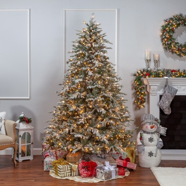 7.5 Foot Lightly Flocked Natural Cut Olympia Fir Tree