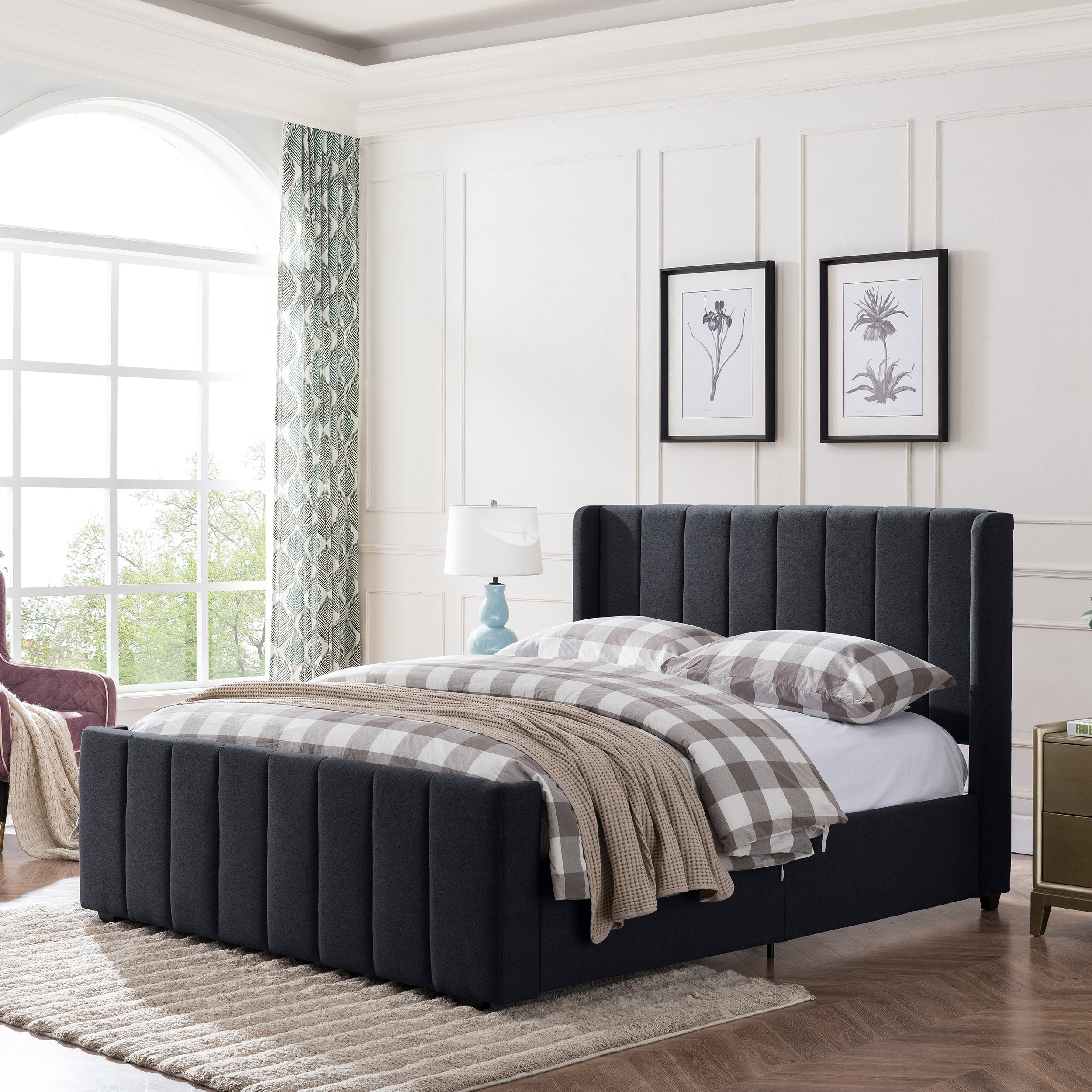 Riley Fully Upholstered Queen Size Bed Frame