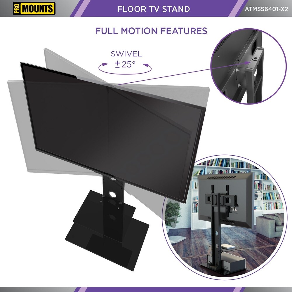 ProMounts Universal Floor TV Stand Swivel for Most 37 70in Screens