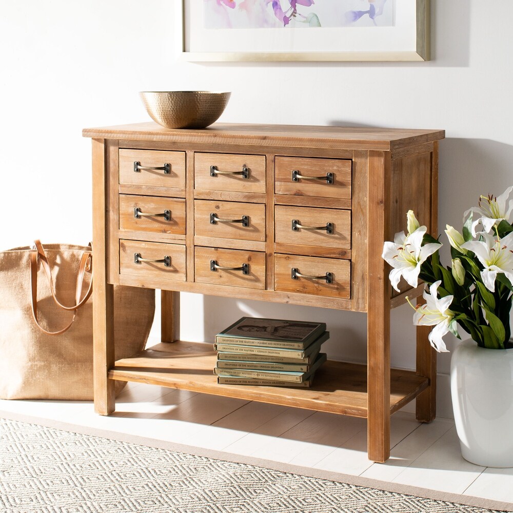 SAFAVIEH Mendie Natural Oak 9 Drawer Chest