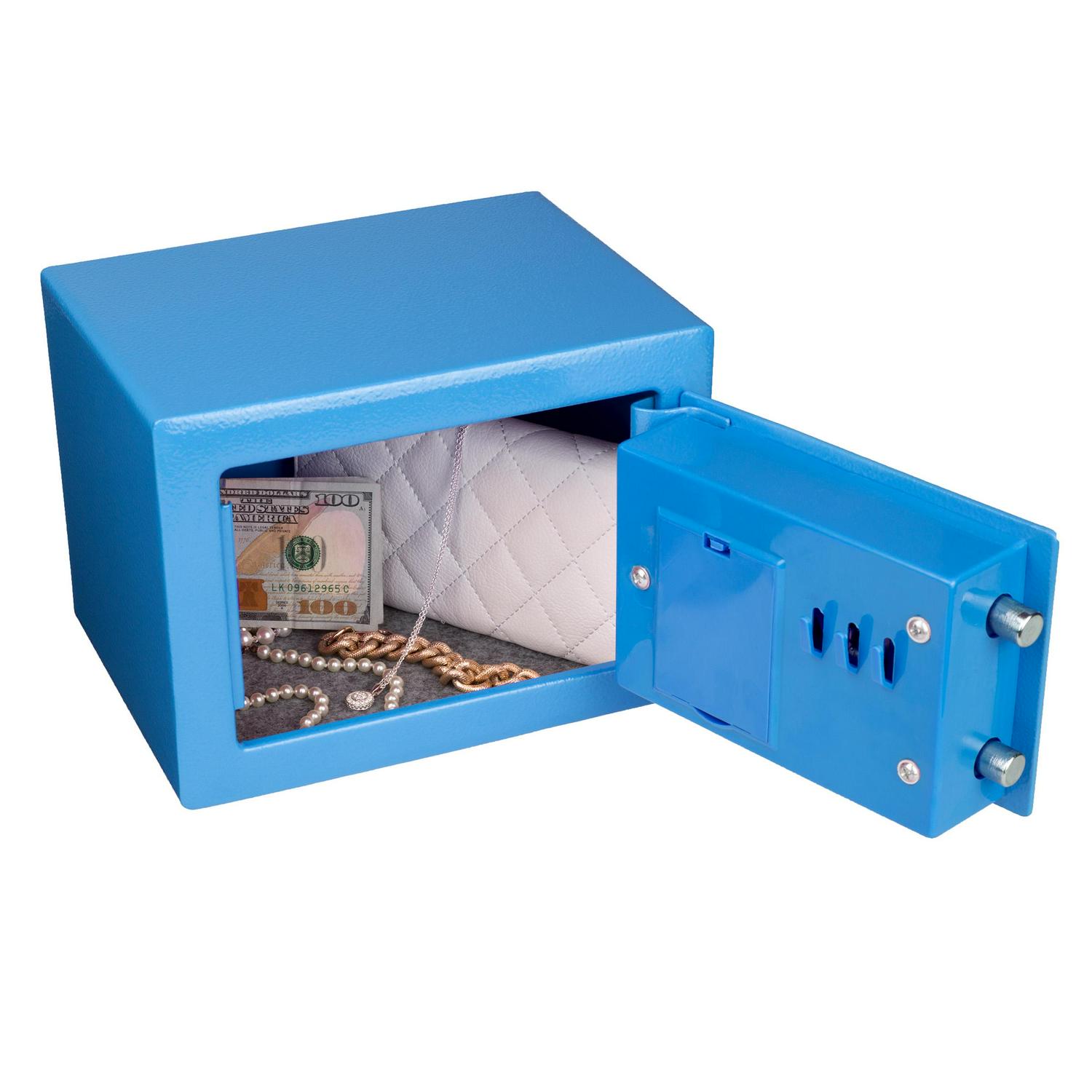 Stalwart Safe a Portable Digital Electronic Security Safe Box (Blue)