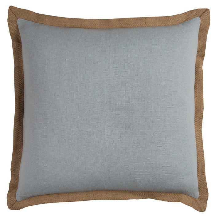 Rizzy Home Jute Trim Solid Polyester Filled Decorative Pillow， 22