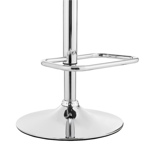 Metal and Faux Leather Adjustable Bar Stool