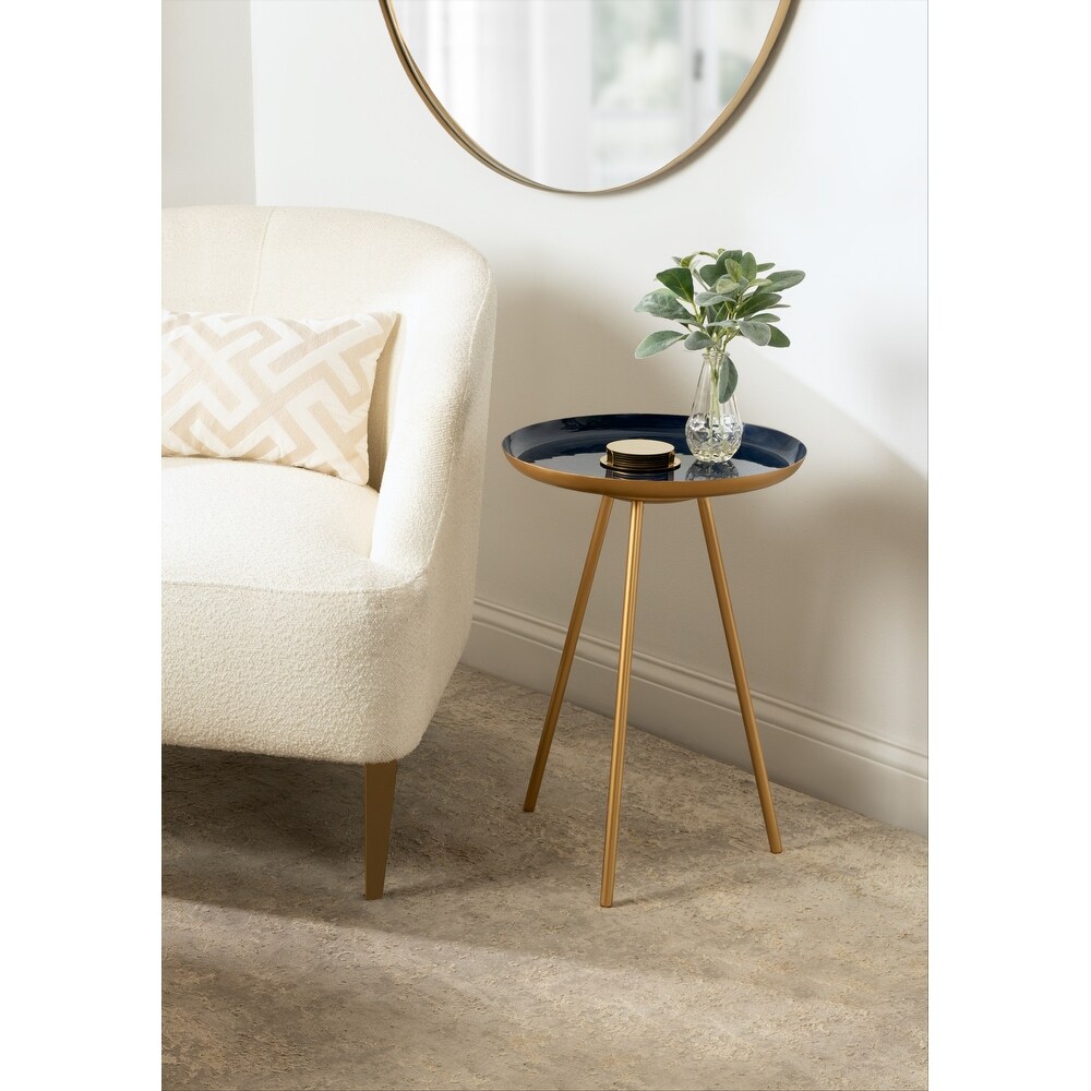 Kate and Laurel Laranya Round Metal Side Table   15x15x22.5