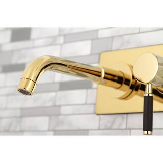 Kingston Brass Kaiser Single-HandleWall-Mount Bathroom Faucets in Polished Brass HKS8112DKL