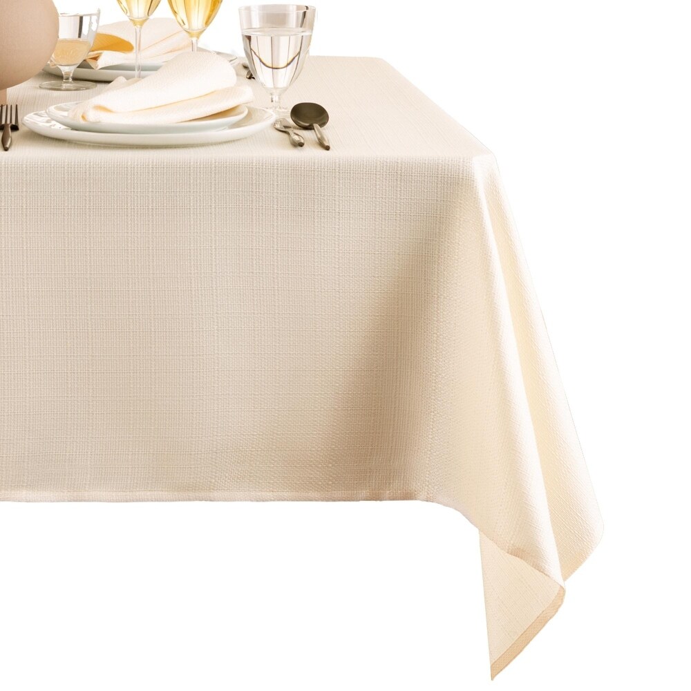 Laurel Solid Texture Water and Stain Resistant Tablecloth