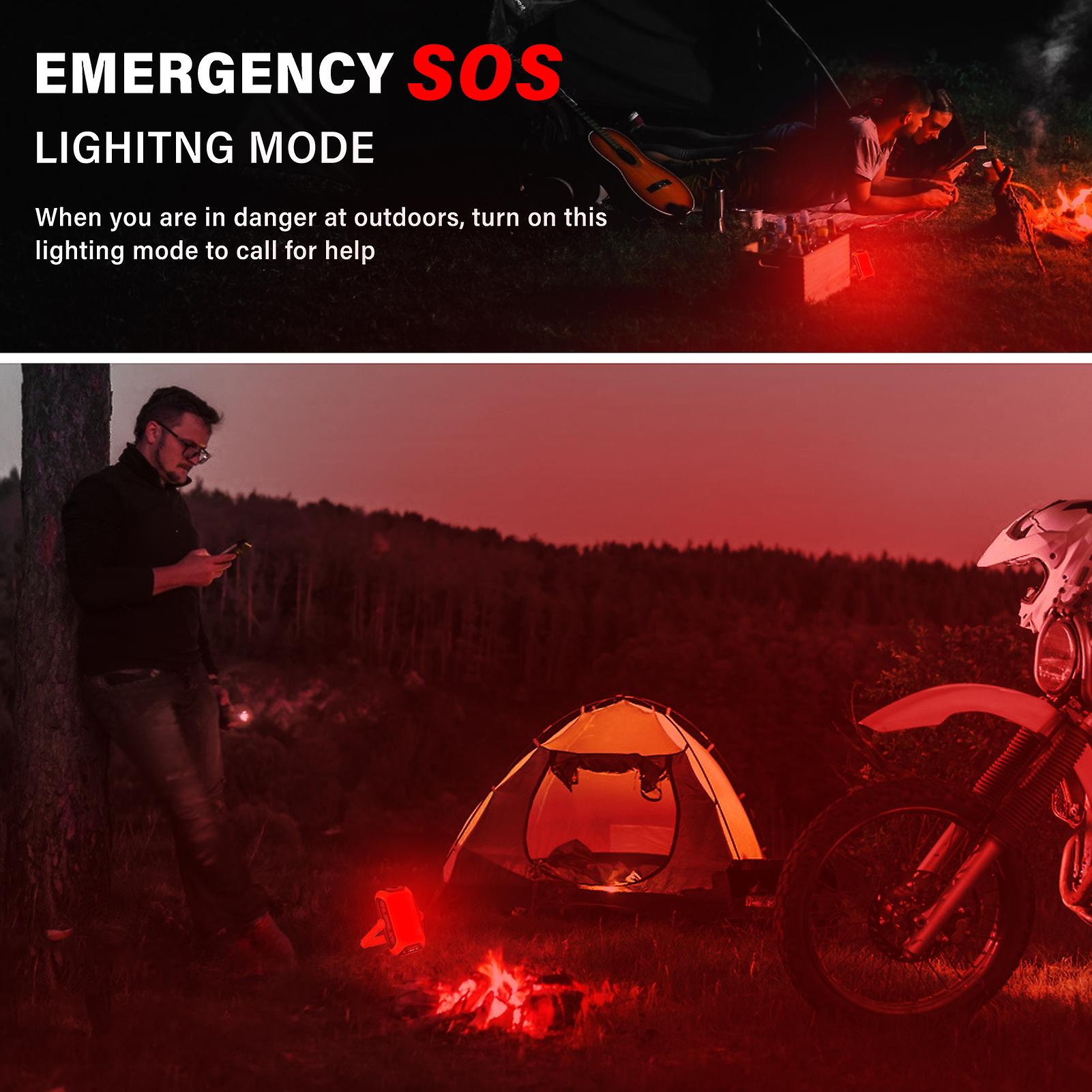 Outdoors Camping Light Solar Charging Usb Charging Waterproof 5 Lighting Modes 360 Rotatable Emergency Light For Camping Hiking Picnic No.270286