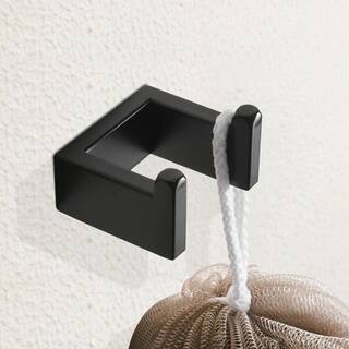 Satico Modern Single J-Robe Hook in Matte black FJB10224BM