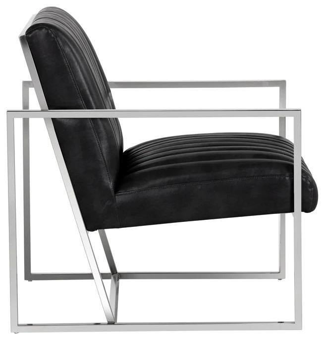 Rasmus Lounge Chair Linea Light Gray Leather   Contemporary   Indoor Chaise Lounge Chairs   by Virgil Stanis Design  Houzz