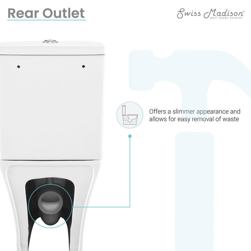 Swiss Madison Calice 2-piece 0.81.28 GPF Dual Flush Elongated Toilet in White Seat Included SM-2T120