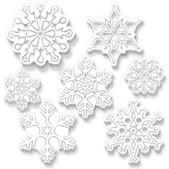 Beistle 20138 Clear Plastic Die Cut Snowflakes  4 ...