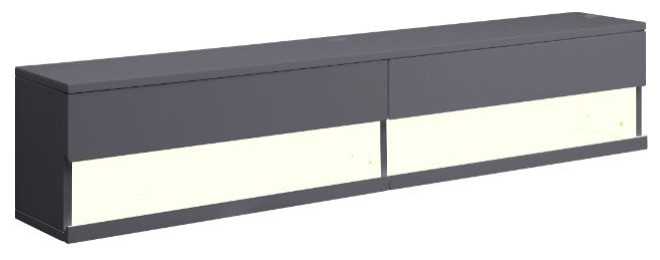 Acme Ximena Floating TV Stand LED and Gray Finish   Industrial   Entertainment Centers And Tv Stands   by AMOC  Houzz