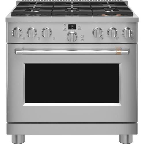 Caf¨¦ 36-inch Freestanding Dual-Fuel Range with 6 Burners C2Y366P2TS1