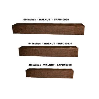 American Pro Decor 6 in. x 8 in. x 4.5 ft. Walnut Hand Hewn Faux Wood Cap-Shelf Mantel 5APD10934