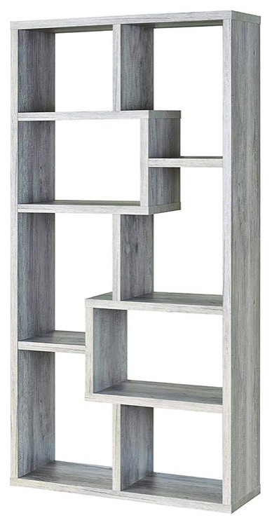 Benjara 11.75 quotModern Wood Modish Bookcase with Multiple Shelves in Gray   Transitional   Bookcases   by VirVentures  Houzz