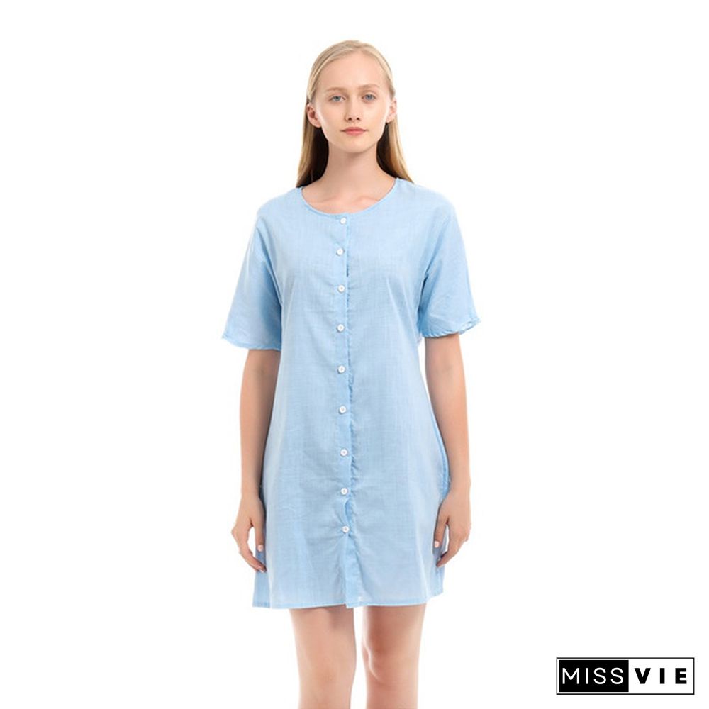 Spring Summer Dresses Plus Size Fashion Clothes Women's Casual Short Sleeve Dresses Beach Wear Robe Femme Swimwear Cover-up Linen Dress Loose Blouses Long T-shirt Deep V-neck Solid Color Bikiini Cover-up Dress Mini Party Dress