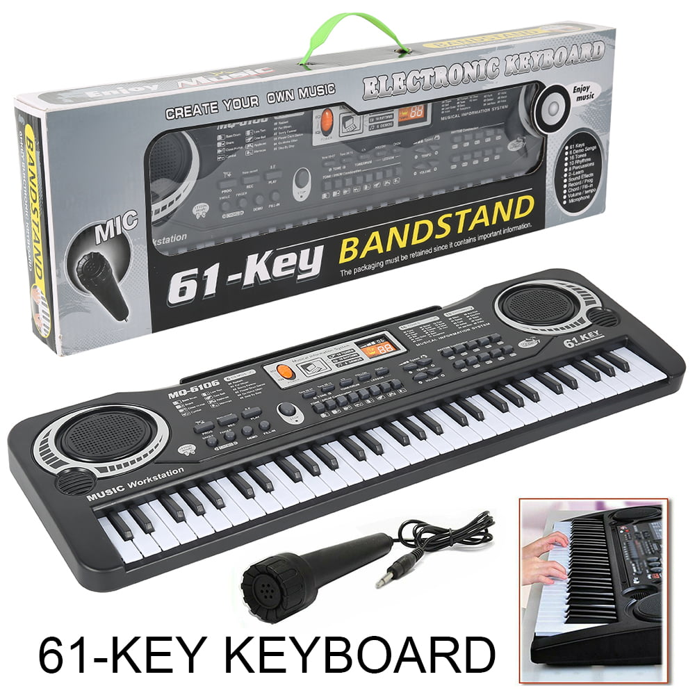 HOTBEST Piano Keyboard for kids 61 key with Microphone ， Musical Interactie Teaching Piano Keyboard Powered or USB with Manual