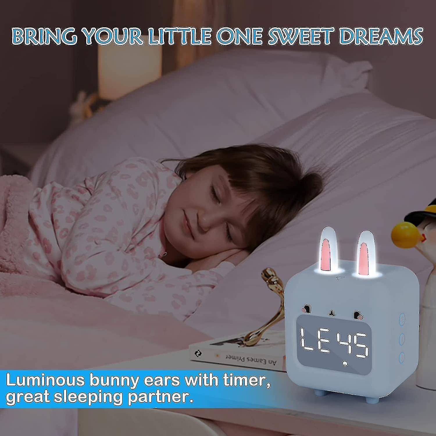 Digitaler Wecker Fr Kinder， Hschen-kinderwecker Fr Mdchenzimmer Mit Nachtlicht-countdown，blau