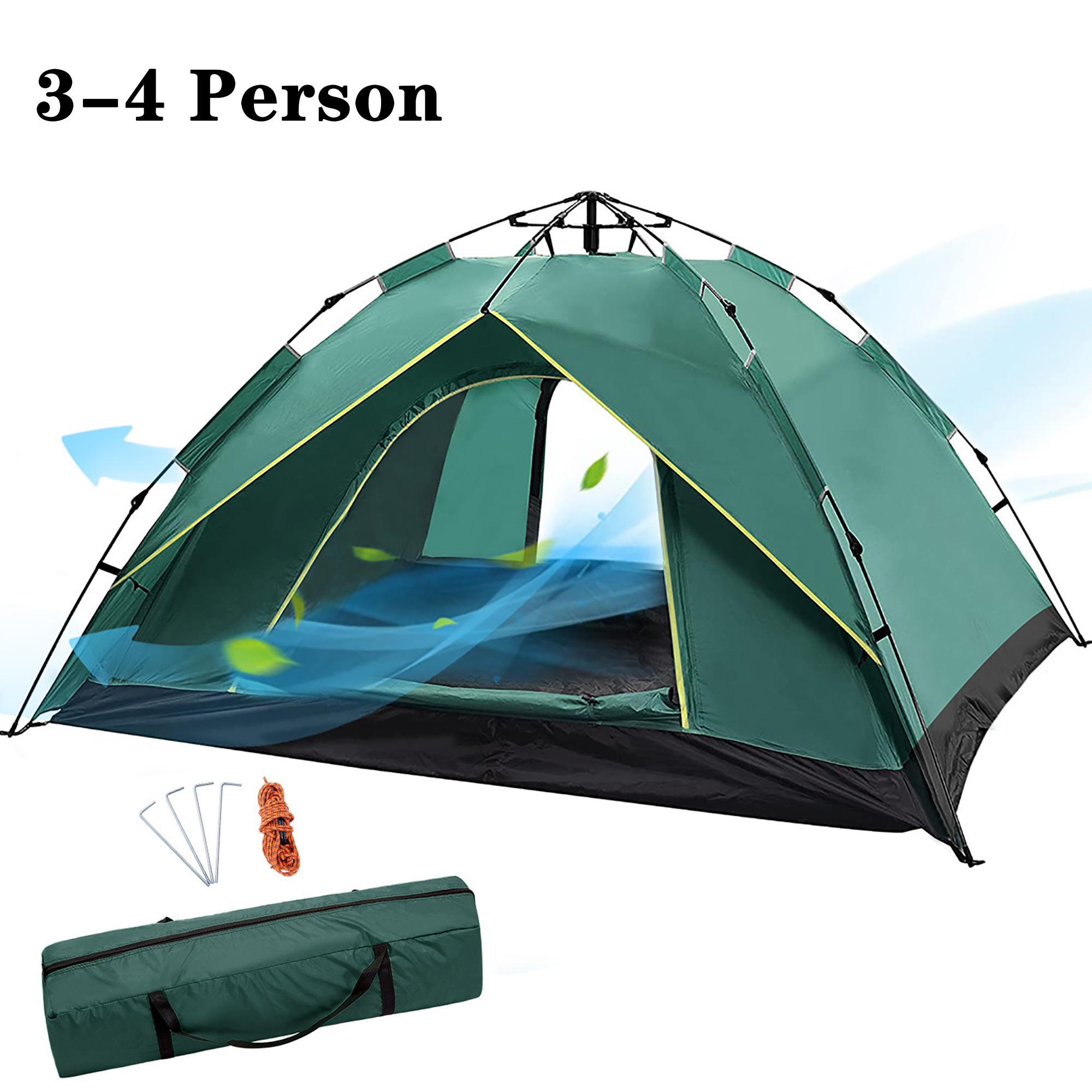 Dailiwei Camping Tents 4people Family Backpacking Tent Double Layer Outdoor Instant Set Up Pop Up Tent