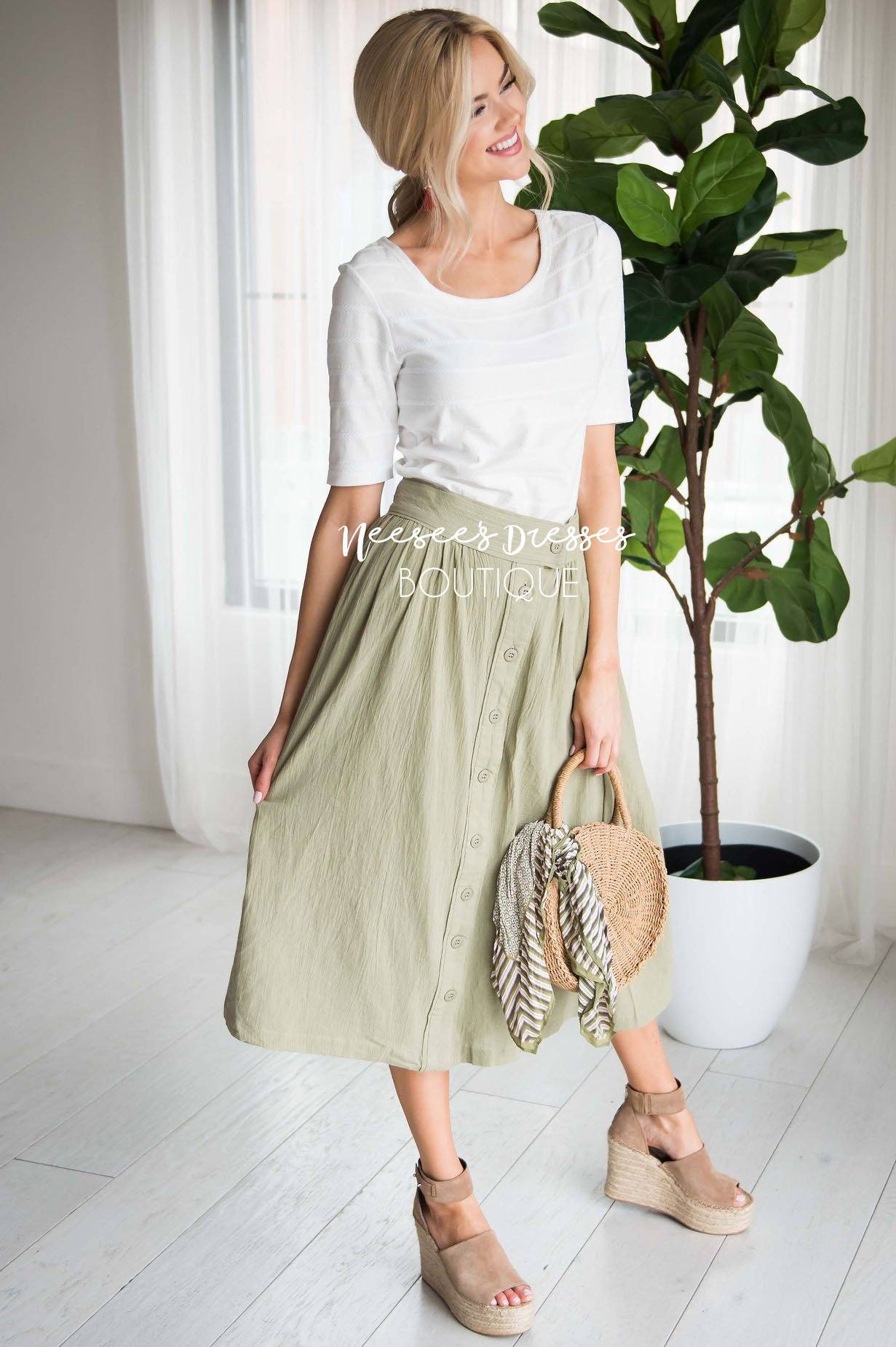 Oh Happy Days Button Skirt