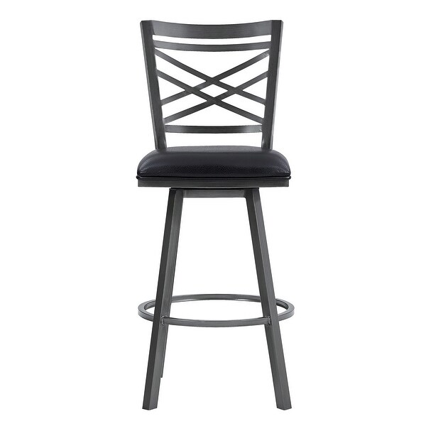 Fargo Modern Swivel Metal and Faux Leather Bar or Counter Stool