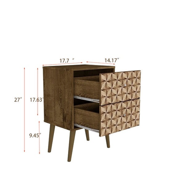 Modern Nightstand with 2 Full Extension Drawers - - 37154549