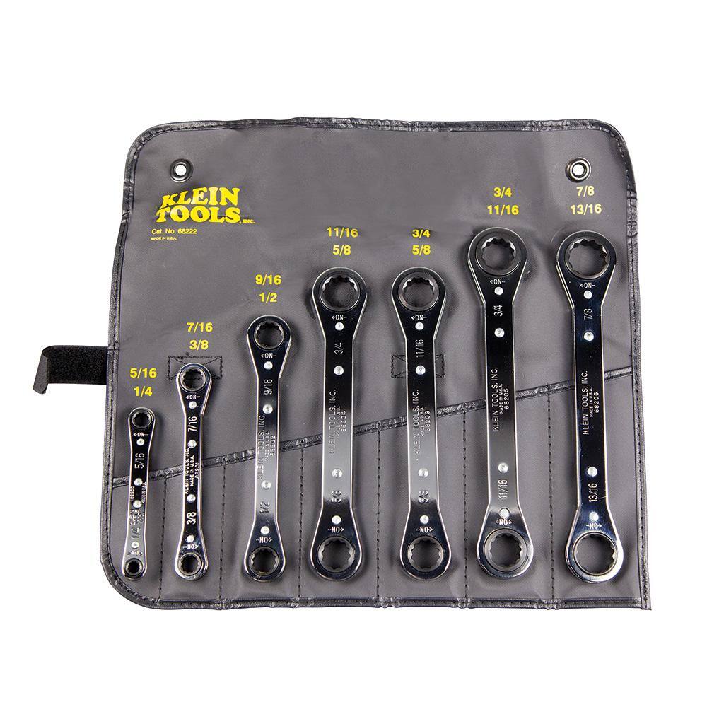 Klein Tools 7-Piece Ratcheting Box Wrench Set 68222