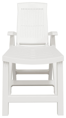 vidaXL Sun Lounger Outdoor Patio Furniture Folding Lounge Chair White Plastic   Outdoor Lounge Chairs   by vidaXL LLC  Houzz