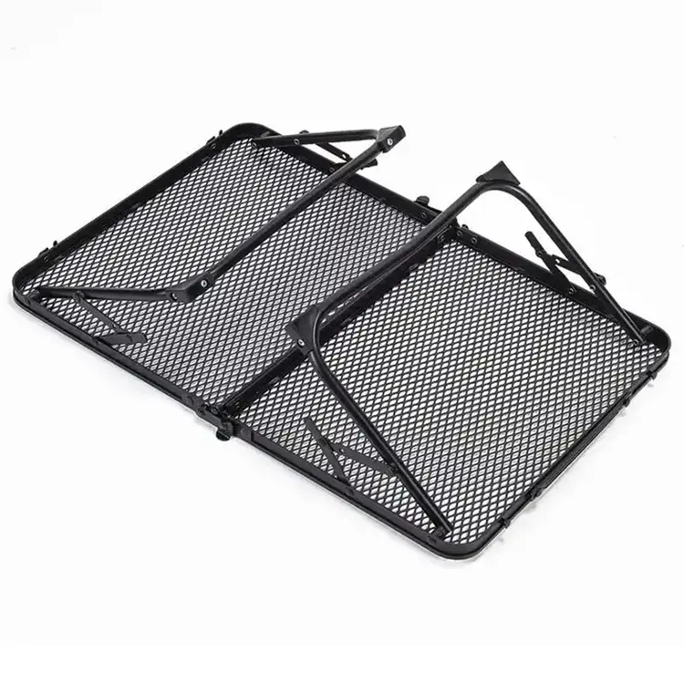 Lightweight Metal Net Camping Table Foldable Portable Barbecue Picnic Briefcase Type Hand Carry Outdoor Tables