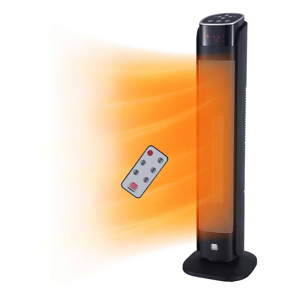 Warmwave 1500-Watt Deluxe Digital 30 in. Ceramic Portable Electric Tower Heater with Remote Control 72016-WW